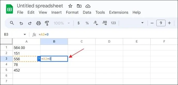 Hvordan konvertere tekst til tall i Google Sheets