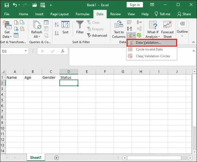 Как да добавите падащ списък в Excel
