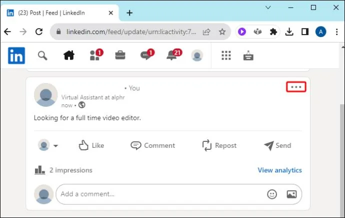 Πώς να διαγράψετε μια ανάρτηση από το LinkedIn