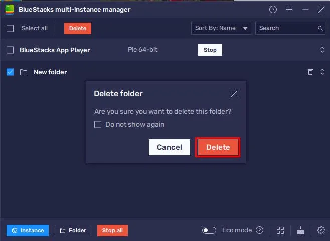 Как да изтриете главен екземпляр в BlueStacks