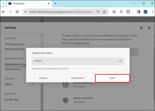 Как да свържете социални медии в Squarespace