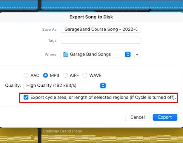 Πώς να κάνετε εξαγωγή σε MP3 στο Garageband
