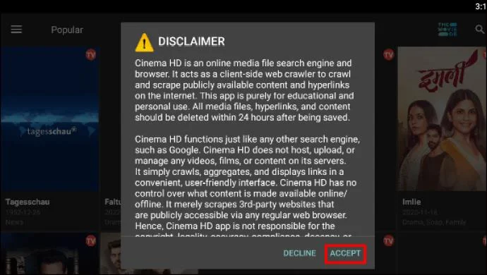 Как да изтеглите Cinema HD на FireStick