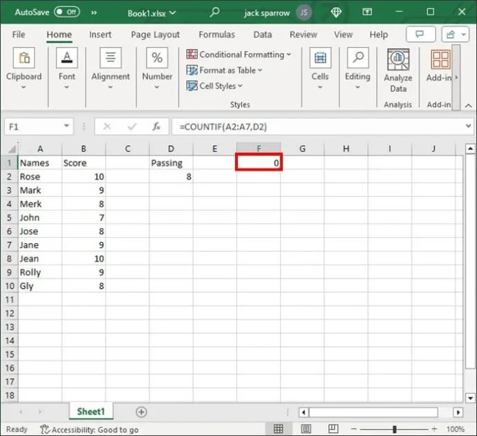 Как да разберете дали стойността е в списък в Excel