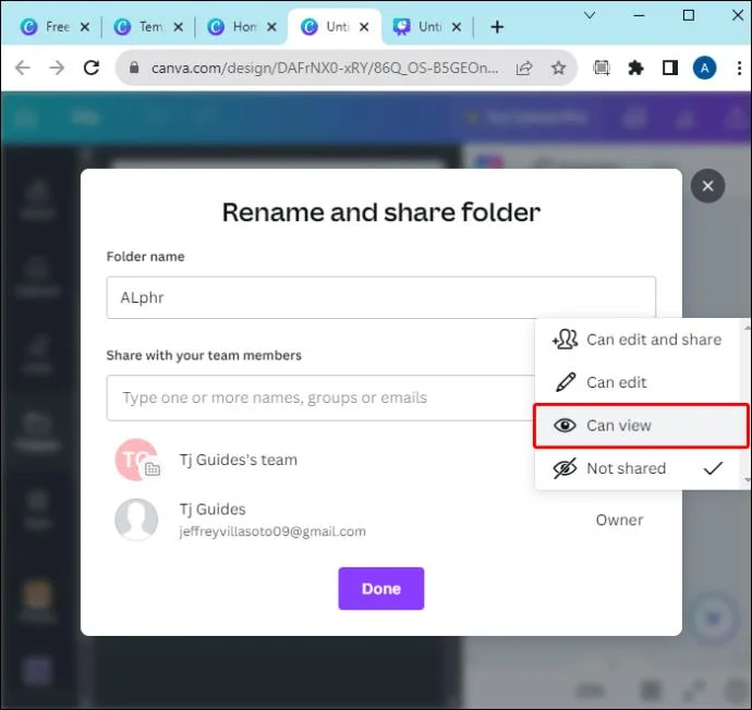 Как да споделите дизайн с вашия екип в Canva