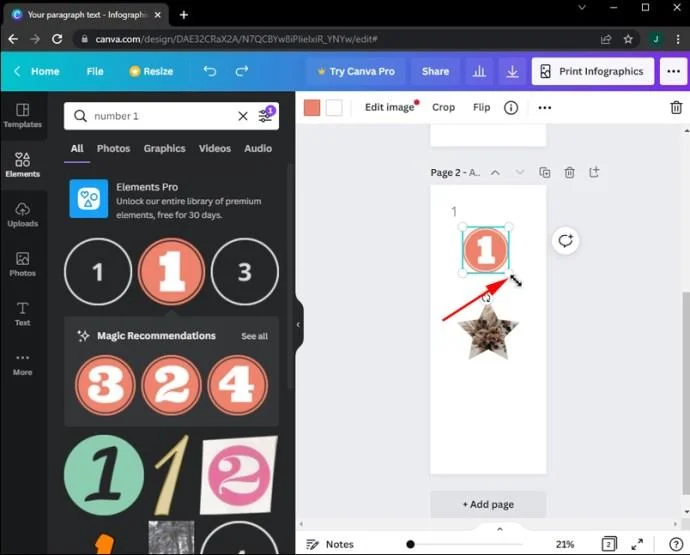 Как да добавите номера на страници в Canva