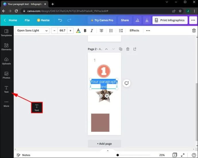 Как да добавите номера на страници в Canva