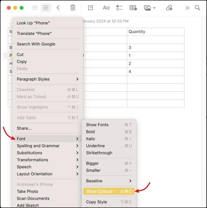 Apple Notes: Πώς να αλλάξετε το μέγεθος των στηλών ή των γραμμών του πίνακα