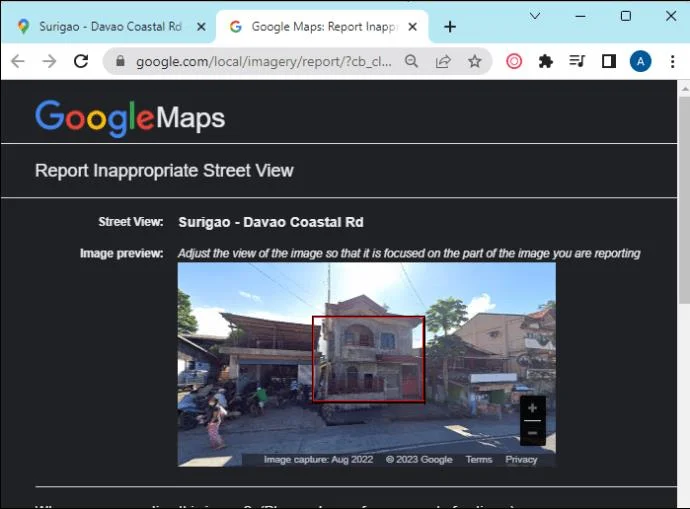 Защо къщата е замъглена в Google Maps?