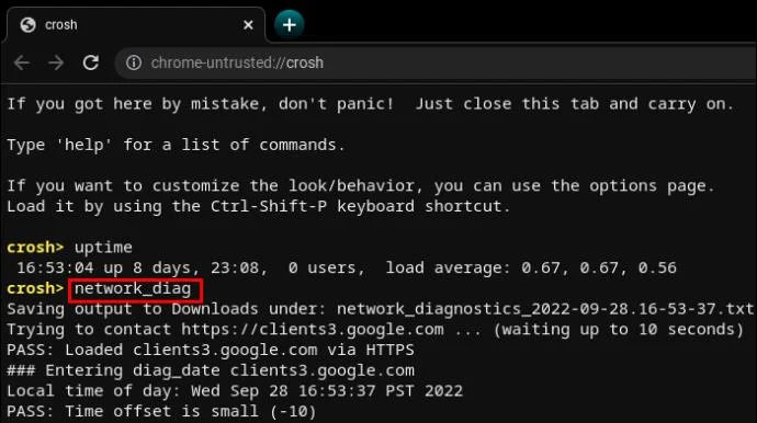CROSH команди – ръководство за вашия Chromebook