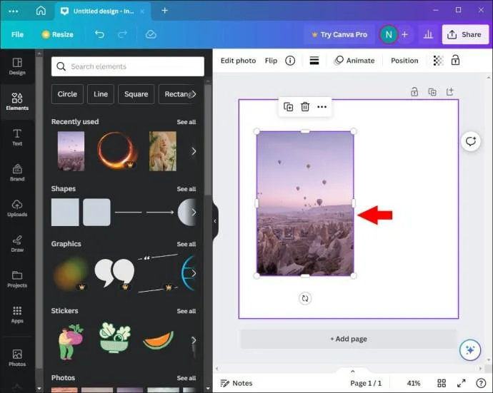 Как да добавите снимка към рамка в Canva