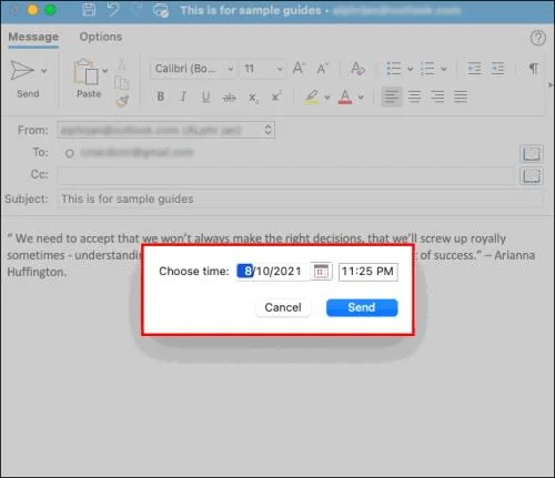 Как да насрочите имейл в Outlook