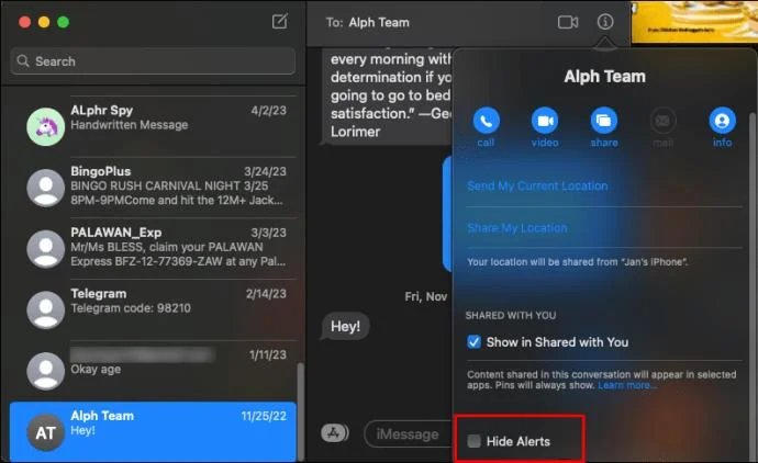 Как да скриете предупрежденията за IMessage