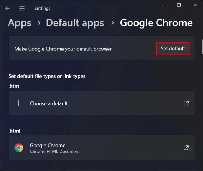Πώς να κάνετε το Chrome το προεπιλεγμένο πρόγραμμα περιήγησης