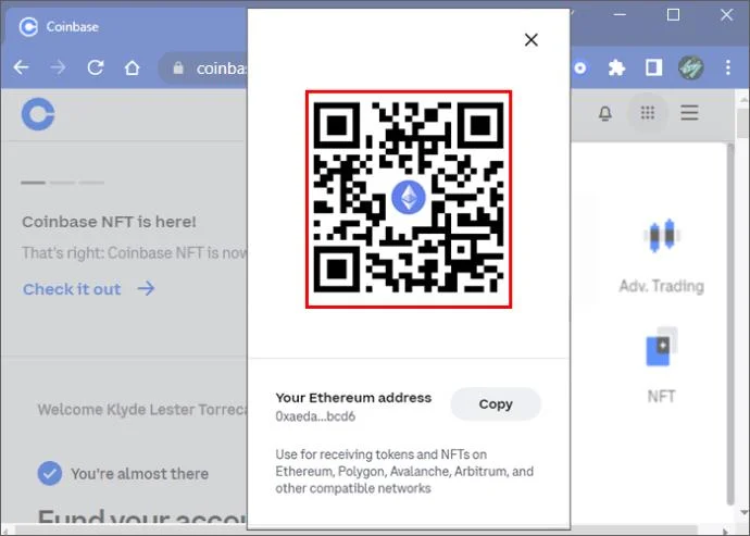 Как да намерите адреса на вашия портфейл в Coinbase