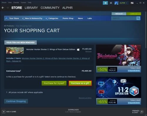 Jak darovat hru Steam