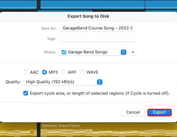 Πώς να κάνετε εξαγωγή σε MP3 στο Garageband
