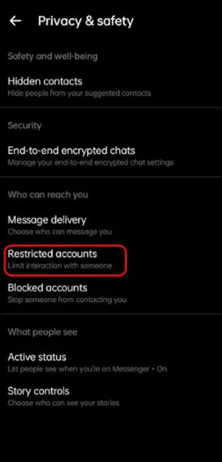 Jak zobrazit omezené zprávy v Messengeru