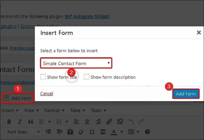 WordPress: Πώς να προσθέσετε μια φόρμα επικοινωνίας