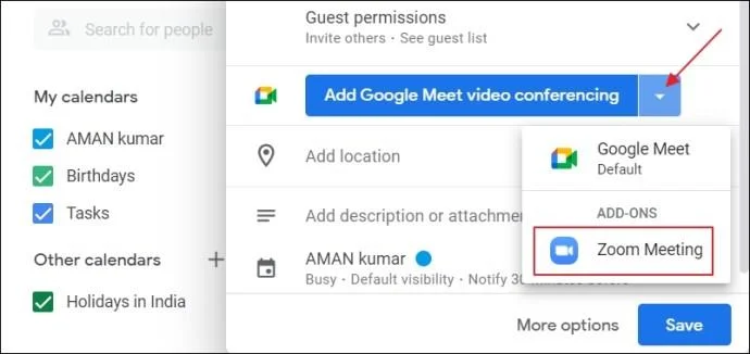 Πώς να προσθέσετε ζουμ στο ημερολόγιό σας Google