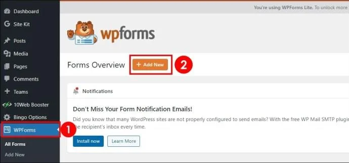 WordPress: Πώς να προσθέσετε μια φόρμα επικοινωνίας