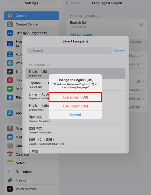 Как да промените езика в Procreate