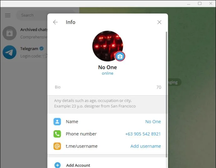 Πώς να διαγράψετε φωτογραφίες προφίλ στο Telegram