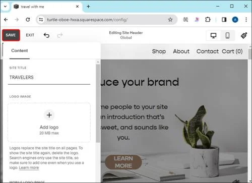 Как да промените името на уебсайт в Squarespace