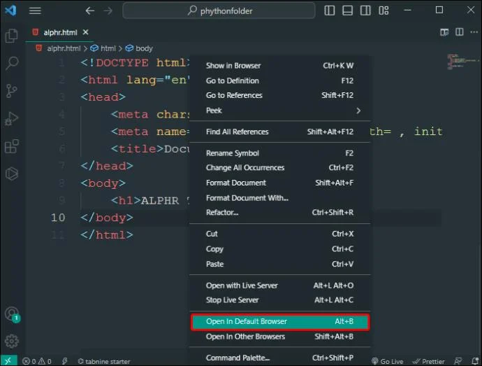 Πώς να εκτελέσετε ένα αρχείο HTML σε κώδικα VS