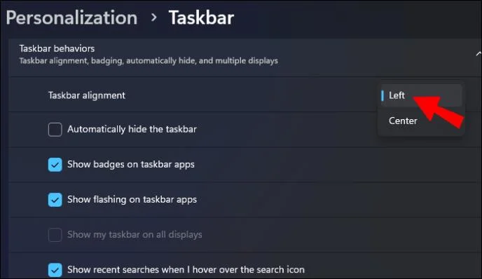 Як розмістити панель завдань унизу ліворуч у Windows 11