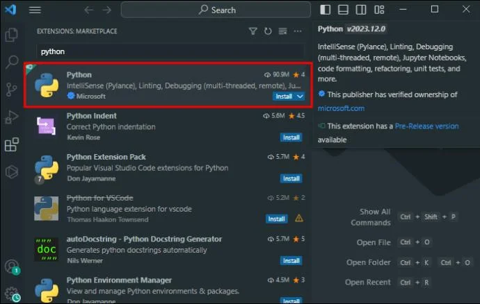 Как да инсталирате Python във VS Code