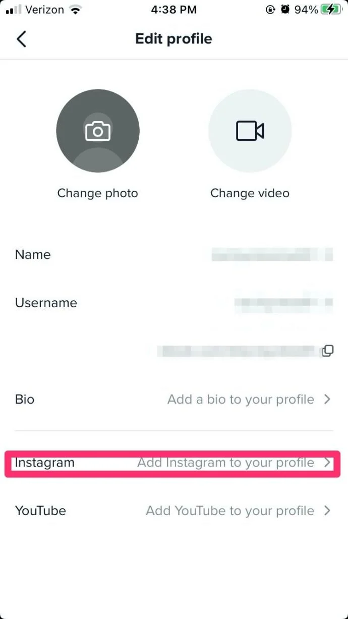 Как да добавите своя Instagram към TikTok