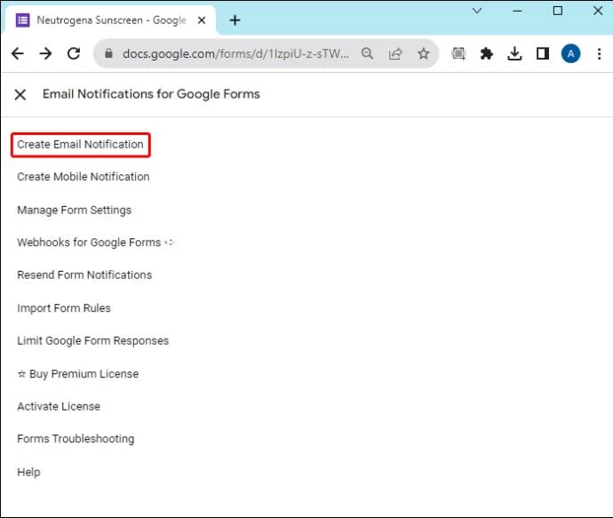Как да получите известие, когато формуляр е изпратен в Google Forms