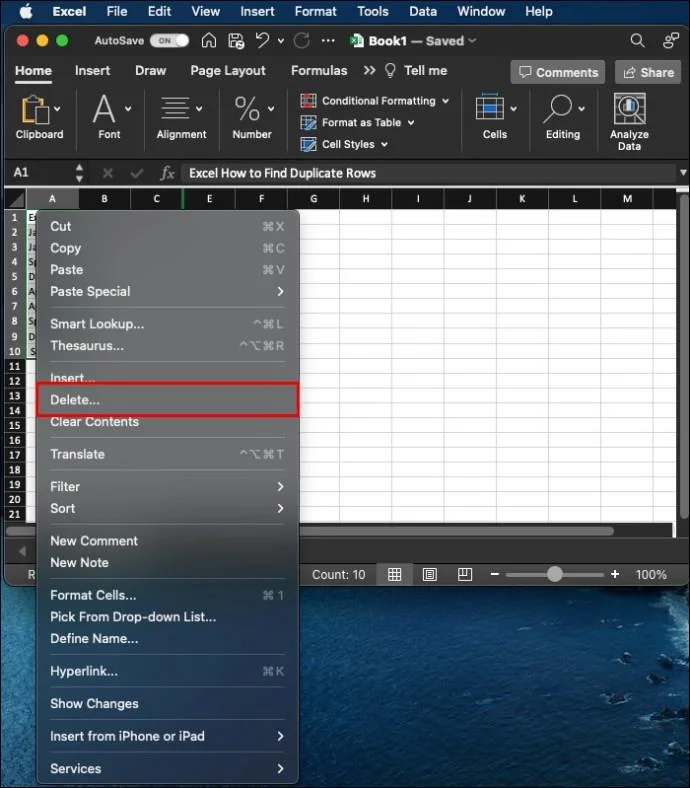 Как да намерите дублиращи се редове в Excel