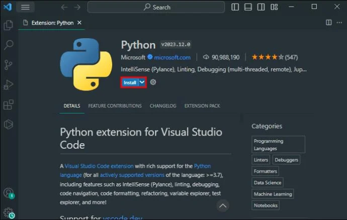 Как да инсталирате Python във VS Code