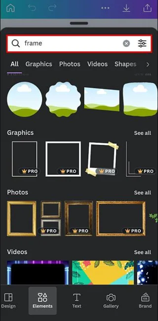 Как да добавите снимка към рамка в Canva