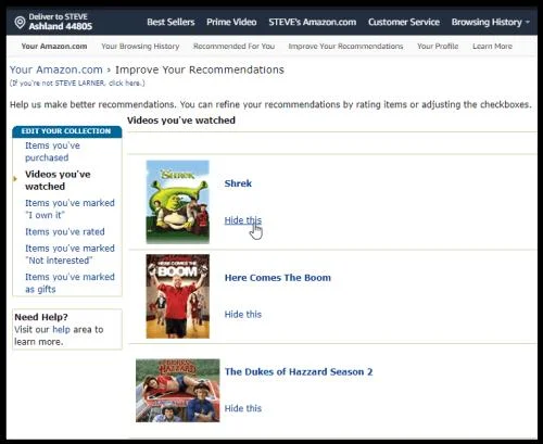 Как да премахнете вашата история и списък за гледане от Amazon Prime Video