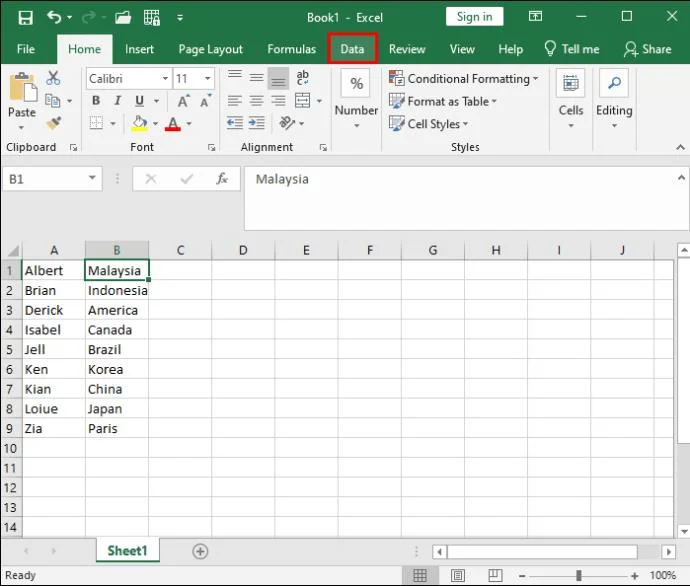 Как да подредите по азбучен ред в Excel