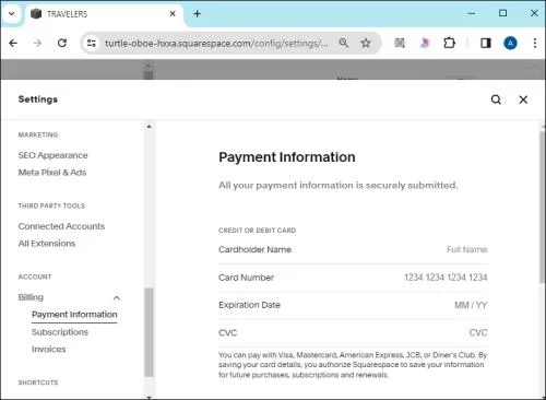 Как да промените името на уебсайт в Squarespace