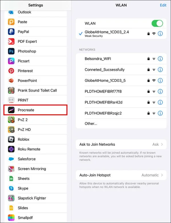 Как да промените езика в Procreate