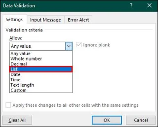 Как да добавите падащ списък в Excel