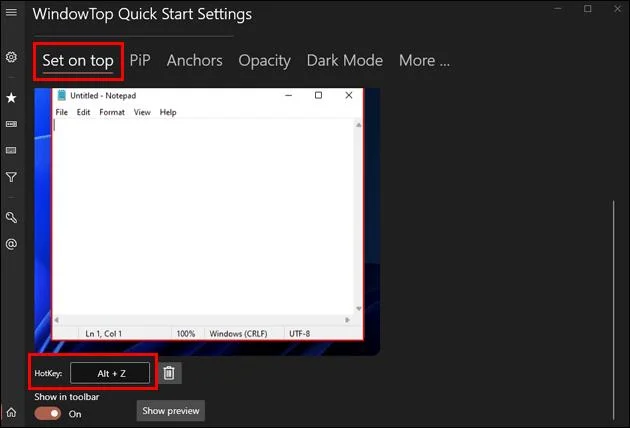 Hvernig á að hafa glugga alltaf á toppnum í Windows 11