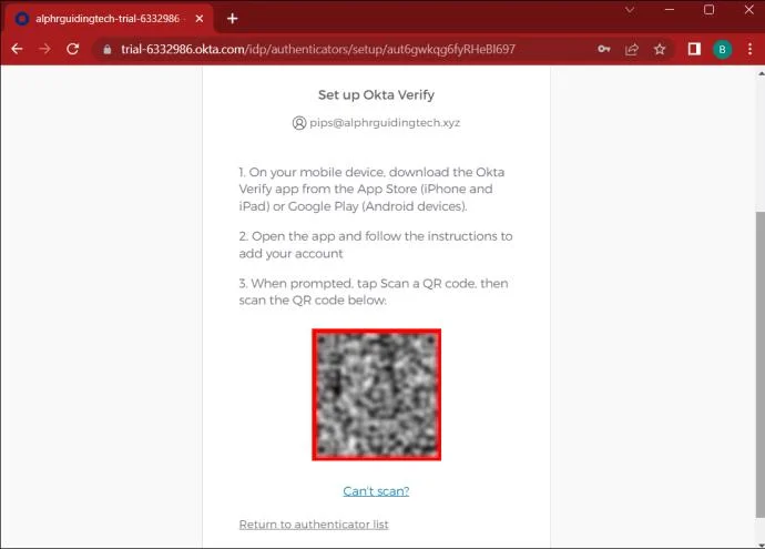 Πώς να αποκτήσετε έναν κωδικό QR με το OKTA