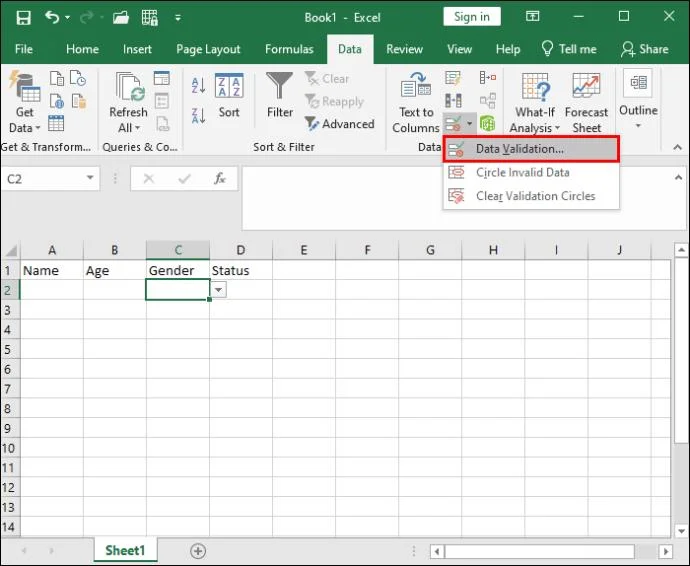 Как да добавите падащ списък в Excel