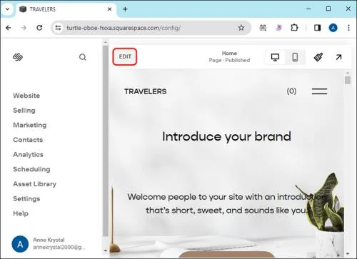 Как да промените името на уебсайт в Squarespace