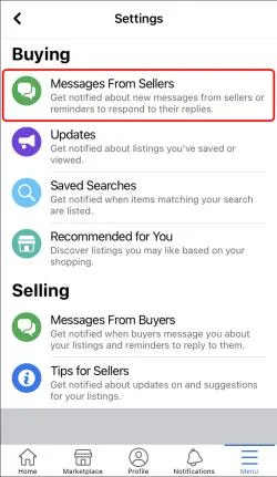 Как да настроите предупреждения във Facebook Marketplace