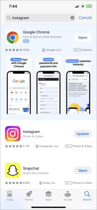 Jak aktualizovat Instagram na Android nebo iPhone