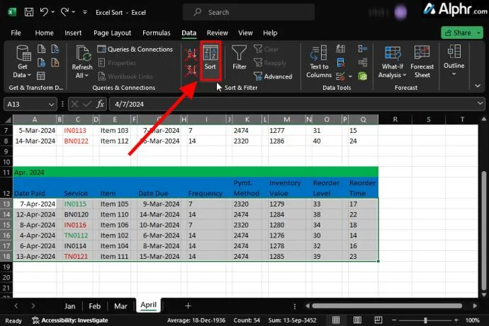 Как да сортирате в Excel