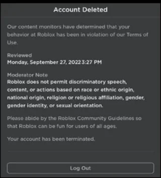 Как да видите забранени акаунти в Roblox