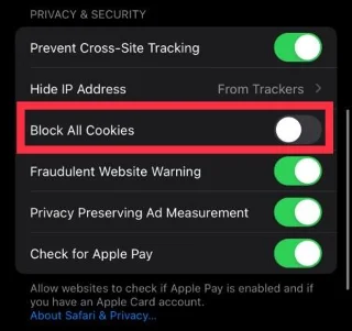 Как да изтриете бисквитките на IPhone
